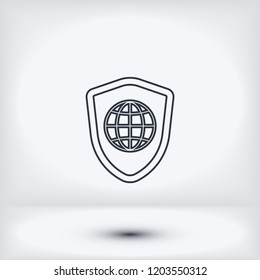 shield icon, stock vector illustration flat design style
