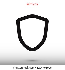 shield icon, stock vector illustration flat design style