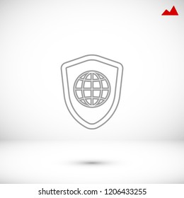 shield icon, stock vector illustration flat design style