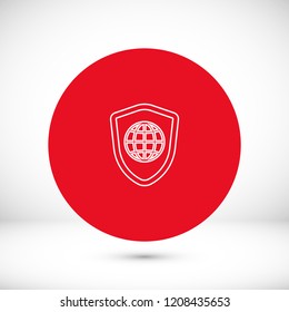 shield icon, stock vector illustration flat design style