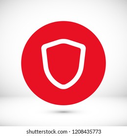 shield icon, stock vector illustration flat design style