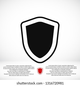 shield icon, stock vector illustration flat design style
