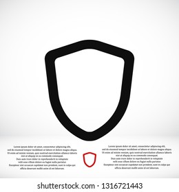 shield icon, stock vector illustration flat design style