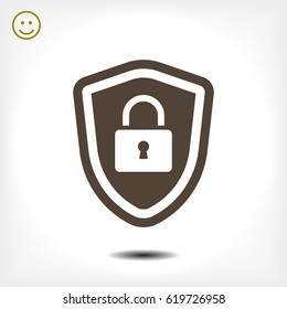 shield icon, stock vector illustration flat design style