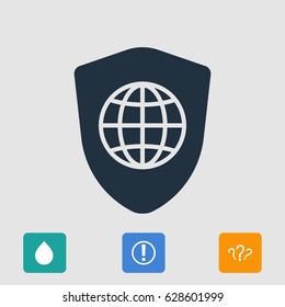 shield icon, stock vector illustration flat design style