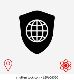 shield icon, stock vector illustration flat design style