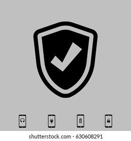 shield icon, stock vector illustration flat design style