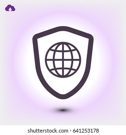 shield icon, stock vector illustration flat design style