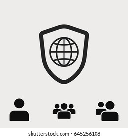 shield icon, stock vector illustration flat design style