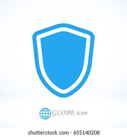 shield icon, stock vector illustration flat design style