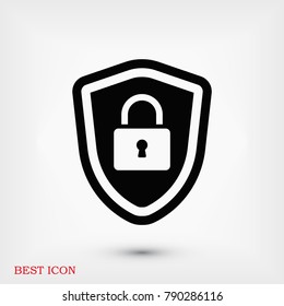 shield icon, stock vector illustration flat design style