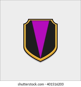 the shield icon style flat design for game assets