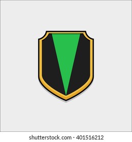 the shield icon style flat design for game assets