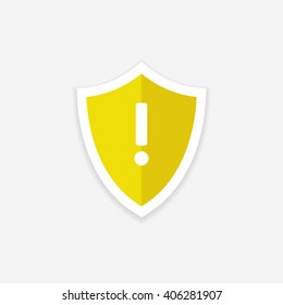 the shield icon style flat design with shadow
