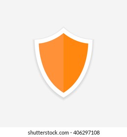 the shield icon style flat design with shadow