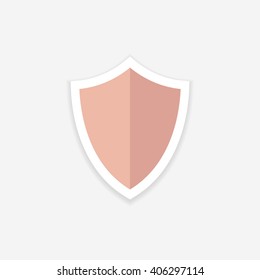 the shield icon style flat design with shadow