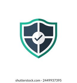 Shield icon style. Protect shield security line icons. Badge quality symbol, sign, logo or emblem. Vector illustration.