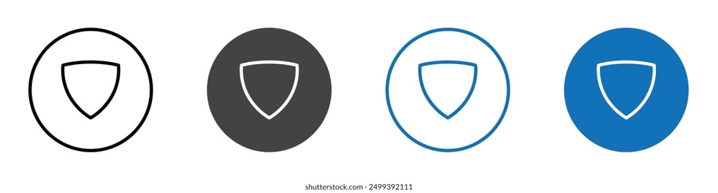 Shield icon Symbol collection thin outline set