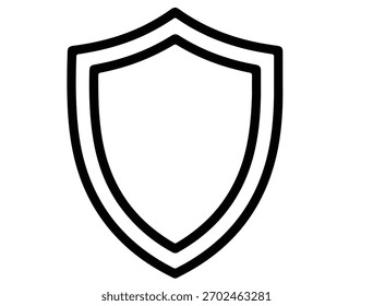 Ícone de escudo, um símbolo de proteção e segurança, perfeito para sites, aplicativos e projetos de design gráfico que exigem um elemento de design simples, limpo e moderno