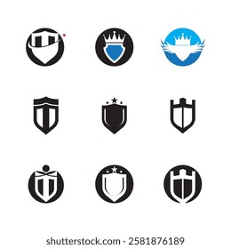 Shield icon and symbol template