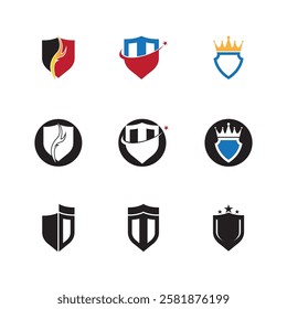 Shield icon and symbol template