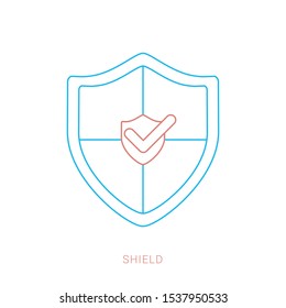 Shield icon symbol template flat icon