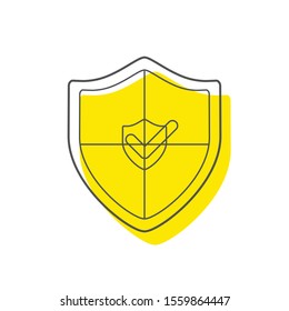 Shield icon symbol template flat icon