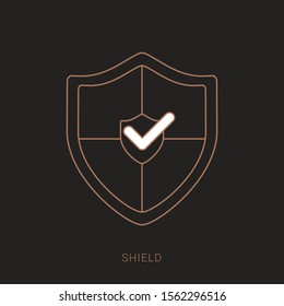 Shield icon symbol template flat icon