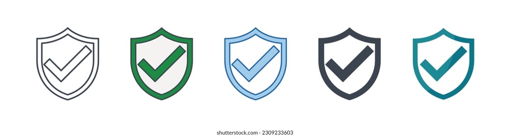 Shield icon symbol template for graphic and web design collection logo vector illustration
