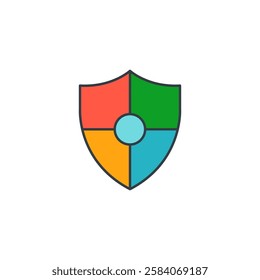 Shield icon symbol vector illustration isolated on white background