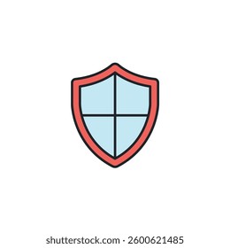 Shield icon symbol vector illustration isolated on white background