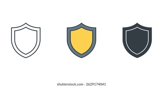 Shield icon symbol vector illustration isolated on white background