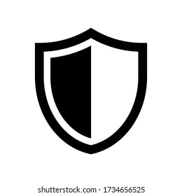símbolo de icono de escudo vector en fondo blanco