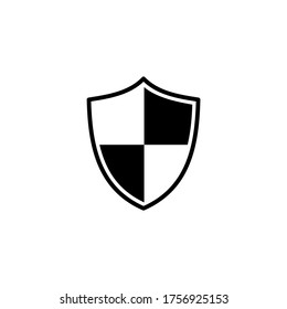 Símbolo de icono Escudo vector. Icono de protección ilustración de fondo blanco