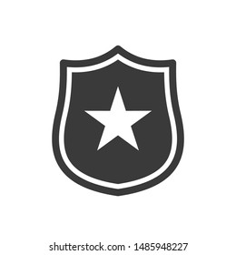 Shield icon template color editable. Shield symbol vector sign isolated on white background.