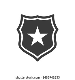 Shield icon template color editable. Shield symbol vector sign isolated on white background.