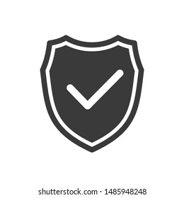 Shield icon template color editable. Shield symbol vector sign isolated on white background.