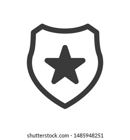 Shield icon template color editable. Shield symbol vector sign isolated on white background.