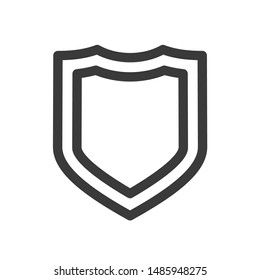 Shield icon template color editable. Shield symbol vector sign isolated on white background.