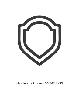 Shield icon template color editable. Shield symbol vector sign isolated on white background.