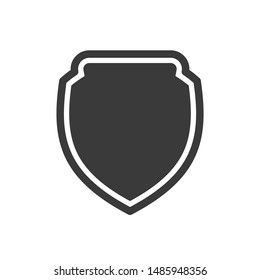 Shield icon template color editable. Shield symbol vector sign isolated on white background.