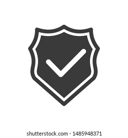 Shield icon template color editable. Shield symbol vector sign isolated on white background.