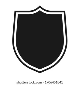 Plantilla de icono Escudo aislada. diseño del logotipo, ilustración vectorial editable en color plano 
