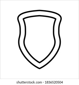 Plantilla de icono Escudo aislada. diseño de logotipo, imagen vectorial editable de color plano sobre fondo blanco