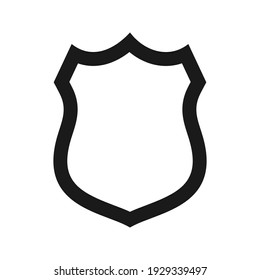 Plantilla de icono Escudo aislada. diseño de logotipo, ilustración vectorial editable en color de estilo plano 