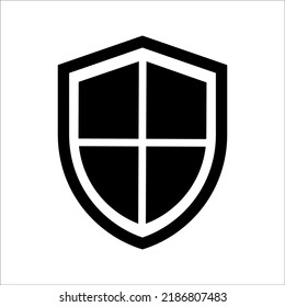 Plantilla de icono Escudo aislada. diseño de logotipo, ilustración vectorial editable en color de estilo plano