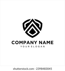 Shield icon template isolated. logo design, flat syle color editable vector illustration