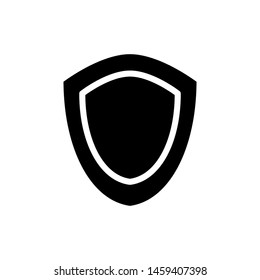 Shield Icon , Template Logo Design Emblem Isolated , Protect Virus Outline Solid Background White
