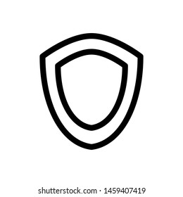 Shield Icon , Template Logo Design Emblem Isolated , Protect Virus Outline Solid Background White
