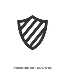 Shield icon in thick outline style. Black and white monochrome vector illustration.